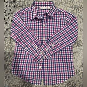 Janie and Jack Purple Checkered Boys Button Down Shirt
